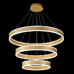 Люстра подвесная светодиодная с тремя золотистыми кольцами Ring Horizontal варинант исполнения - 2 | Loft Concept в Казани