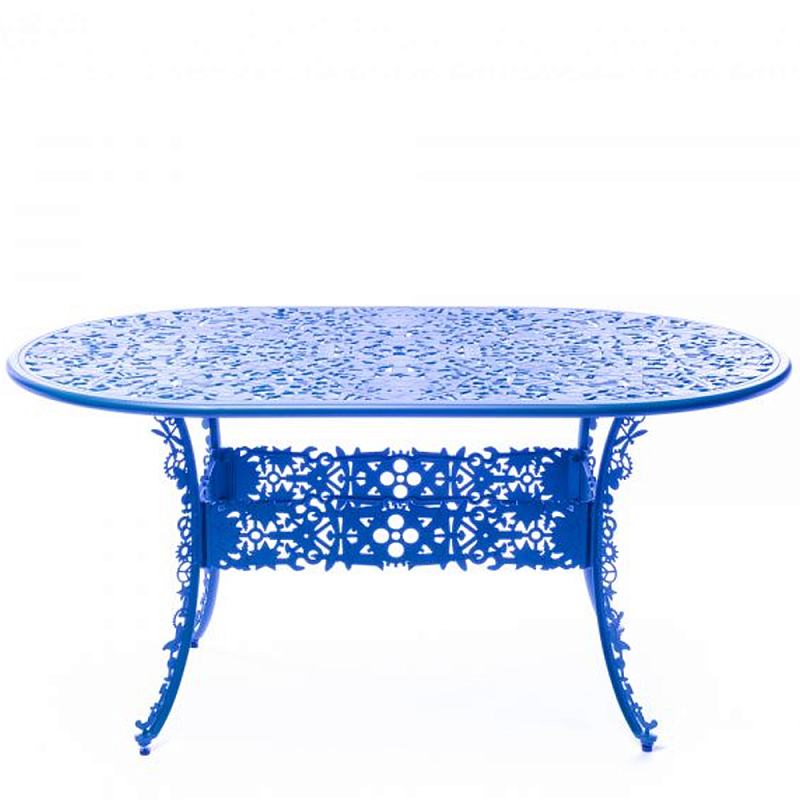 Обеденный стол Industry Collection ALUMINIUM OVAL TABLE – SKY BLUE Синий в Казани | Loft Concept 