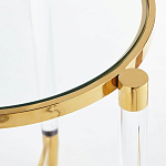 Золотой приставной столик с круглой стеклянной столешницей Weightless Table варинант исполнения - 4 | Loft Concept в Казани