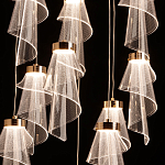 Люстра каскадная с 10-ю прозрачными плафонами Wave Line варинант исполнения - 5 | Loft Concept в Казани