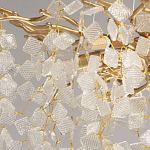 Люстра подвесная золотого цвета с декоративными ветвями и прозрачными рельефными подвесками FAIRYTREE Light варинант исполнения - 4 | Loft Concept в Казани