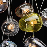 Люстра каскадная с 9-ю разноцветными стеклянными плафонами Kaleido варинант исполнения - 13 | Loft Concept в Казани