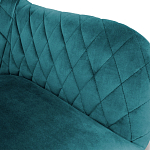 Барный стул со спинкой и подлокотниками на 4-х деревянных ножках Douglas Rhombus Бирюзовый Велюр варинант исполнения - 2 | Loft Concept в Казани