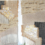 Триптих Геометрический гобелен бежевый Figurative Beige Wall Hangings варинант исполнения - 1 | Loft Concept в Казани