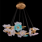 Люстра круглая на золотом каркасе с цветочным декором Miscellaneous herbs варинант исполнения - 1 | Loft Concept в Казани