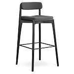 Барный стул из массива ясеня с обивкой из рогожки Elegant Ash Shape варинант исполнения - 2 | Loft Concept в Казани