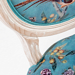 Стул из массива бука бирюзовый с изображением птиц и цветов Turquoise Beige Chinoiserie Birds Garden Chair варинант исполнения - 2 | Loft Concept в Казани