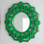 Зеркало круглое в ажурной зеленой раме Green Floral Pattern варинант исполнения - 2 | Loft Concept в Казани