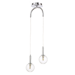 Подвесной светильник с 2-мя рельефными прозрачными плафонами из стекла и основанием цвета Хром Perforated Glass Bubbles варинант исполнения - 1 | Loft Concept в Казани