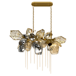 Люстра подвесная с 22-мя гранёными стеклянными плафонами с вертикальными подвесками Gilded Mirage  варинант исполнения - 2 | Loft Concept в Казани