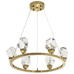 Подвесная круглая люстра с хрустальными плафонами Esme Crystal Brass Ring Chandelier варинант исполнения - 2 | Loft Concept в Казани