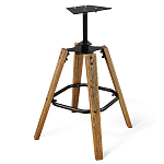 Барный стул со спинкой и подлокотниками на 4-х деревянных ножках Douglas Rhombus Коричневый Велюр варинант исполнения - 5 | Loft Concept в Казани