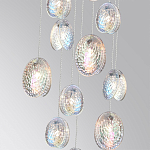 Люстра каскадная с 11-ю круглыми плафонами из рельефного стекла Disc Light варинант исполнения - 3 | Loft Concept в Казани