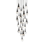 Люстра каскадная с 24-мя рельефными прозрачными плафонами в форме лепестков Glass Pod  варинант исполнения - 1 | Loft Concept в Казани