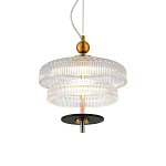 Подвесной светильник многослойный из рифленого прозрачного стекла Academy of Light варинант исполнения - 2 | Loft Concept в Казани