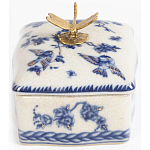 Фарфоровая шкатулка с бронзовой стрекозой Blue and White варинант исполнения - 5 | Loft Concept в Казани