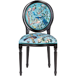 Стул из массива бука бирюзовый с изображением птиц в саду Turquoise Chinoiserie Bird Chair варинант исполнения - 1 | Loft Concept в Казани