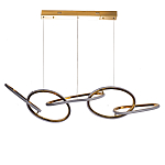 Люстра подвесная золотая в форме изогнутых колец Curved Rings варинант исполнения - 1 | Loft Concept в Казани