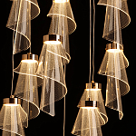 Люстра каскадная с 10-ю прозрачными плафонами Wave Line варинант исполнения - 7 | Loft Concept в Казани