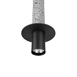 Подвесной светильник с узким цилиндрическим плафоном и черным металлическим декором Concrete Pipe варинант исполнения - 6 | Loft Concept в Казани