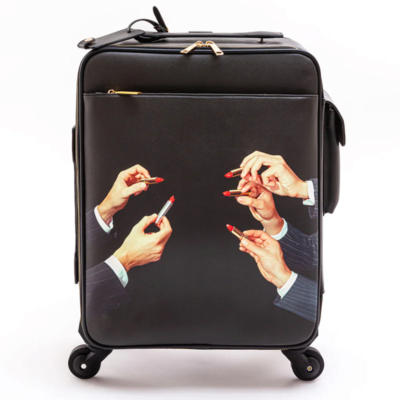 Чемодан дорожный SELETTI Travel Kit Trolley Lipstick Black Черный Мульти в Казани | Loft Concept 