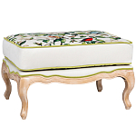 Банкетка золотистая из натурального бука с изображением птиц и цветов Blooming Birds варинант исполнения - 1 | Loft Concept в Казани