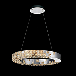 Люстра серебряная в форме кольца с мозаичным хрустальным оформлением Sparks of Crystal варинант исполнения - 1 | Loft Concept в Казани