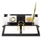 Настольный письменный набор из белого мрамора и змеевика Marble Accessory варинант исполнения - 1 | Loft Concept в Казани