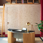 Обои с вышивкой ручной работы Glyph Original colourway on wool sateen варинант исполнения - 1 | Loft Concept в Казани