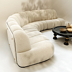 Диван Limoges полукруглой формы с обивкой букле молочного цвета варинант исполнения - 3 | Loft Concept в Казани