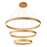 Люстра подвесная светодиодная с тремя золотистыми кольцами Ring Horizontal варинант исполнения - 1 | Loft Concept в Казани