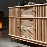 Дизайнерский комод овальный с фактурным фасадом и вставками из плетеных элементов Ambar варинант исполнения - 3 | Loft Concept в Казани