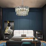 Круглая люстра с хрустальными подвесками на золотистом каркасе Gorgeous Crystal Light варинант исполнения - 14 | Loft Concept в Казани