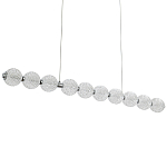 Подвесной линейный светодиодный светильник Crystal Globule Linear Hanging Lamp Chrome варинант исполнения - 1 | Loft Concept в Казани