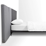 Кровать с большим мягким изголовьем Unity Dark Grey Bed варинант исполнения - 5 | Loft Concept в Казани