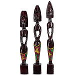 Комплект из трёх деревянных статуэток в виде аборигенов Three Aborigines Figurines варинант исполнения - 3 | Loft Concept в Казани
