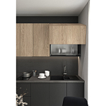 Черный матовый кухонный гарнитур с фасадом под дерево Renart Kitchen Set варинант исполнения - 4 | Loft Concept в Казани