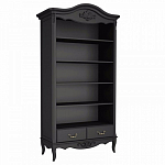 Стеллаж черный широкий из массива бука с 5-ю полками и 2-мя ящиками Black Provence варинант исполнения - 1 | Loft Concept в Казани