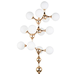 Торшер с плафонами из стеклянных шаров Pearls Suspension Gold Floor Lamp варинант исполнения - 2 | Loft Concept в Казани