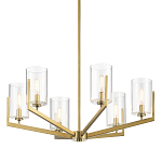 Люстра с 6-ю прозрачными цилиндрическими плафонами Kichler варинант исполнения - 1 | Loft Concept в Казани