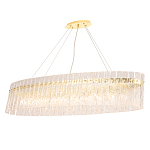 Люстра подвесная овальная с рельефными стеклянными панелями и золотым металлическим каркасом Textured Glass Chandelier варинант исполнения - 2 | Loft Concept в Казани