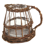 Кашпо стеклянное в плетёной корзине Mistress варинант исполнения - 1 | Loft Concept в Казани