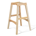 Барный стул со спинкой на 4-х деревянных ножках Голубой Велюр Ava Charm варинант исполнения - 3 | Loft Concept в Казани