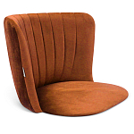 Барный стул со спинкой на 4-х деревянных ножках Оранжевый Велюр Ava Charm варинант исполнения - 3 | Loft Concept в Казани