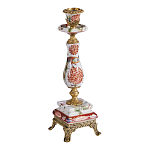 Подсвечник с цветочной росписью из фарфора с бронзовыми элементами Eden Garden варинант исполнения - 1 | Loft Concept в Казани