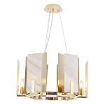 Люстра подвесная круглая с мраморными прямоугольными вставками и золотым основанием Диаметр 55 см Marble square Chandelier варинант исполнения - 4 | Loft Concept в Казани