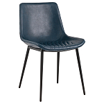 Стул с обивкой из экокожи темно-синего цвета RHOMBUSES UPHOLSTERY варинант исполнения - 1 | Loft Concept в Казани