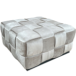 Пуф плетеный велюровый светло-бежевый  Soft Wicker Pouf варинант исполнения - 1 | Loft Concept в Казани