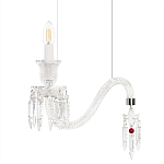 Подвесной светильник стеклянный в виде канделябра Curved Glass Chandelier варинант исполнения - 3 | Loft Concept в Казани