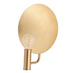 Бра с золотым круглым отражателем и открытой лампой Sun Glow Disc варинант исполнения - 2 | Loft Concept в Казани